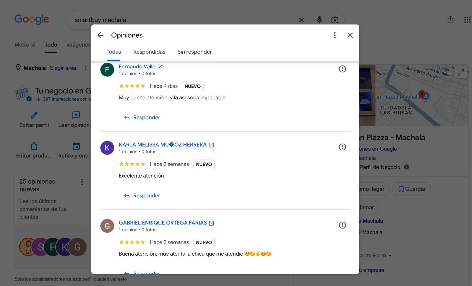 Reseñas de Google Business de SmartBuy La Gran Piazza, Machala
